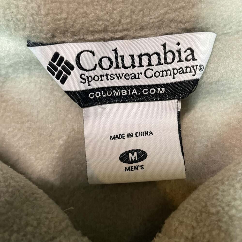 Columbia Fleece Vest Mens Medium Tan Full Zip Outdoor - Picture 3 of 7